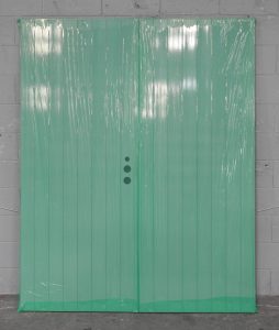 Silver Pearl Aluminium Double TG&V Entry Doors - Unused
