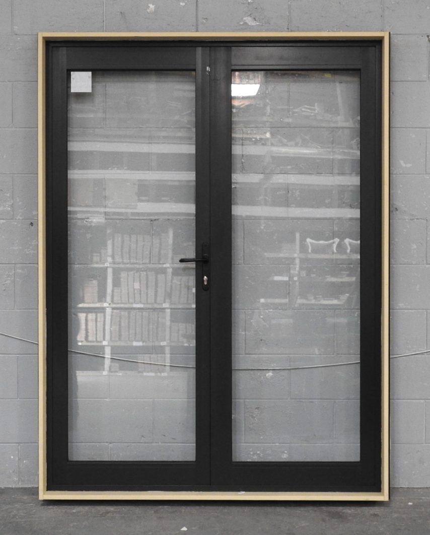Karaka Green Aluminium French Doors - New Jambs