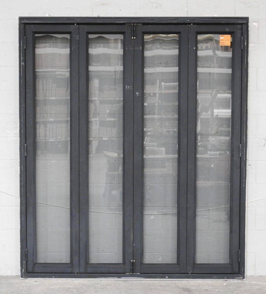Black Aluminium Bi-Fold Doors With Tinted Glass