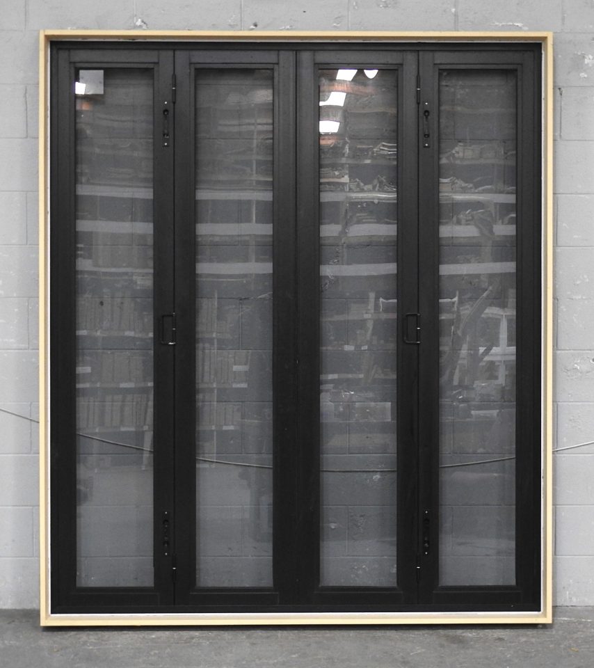 Black Aluminium Bi-Fold Doors With Tinted Glass