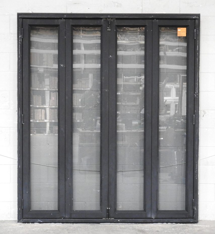 Black Aluminium Bi-Fold Doors With Tinted Glass