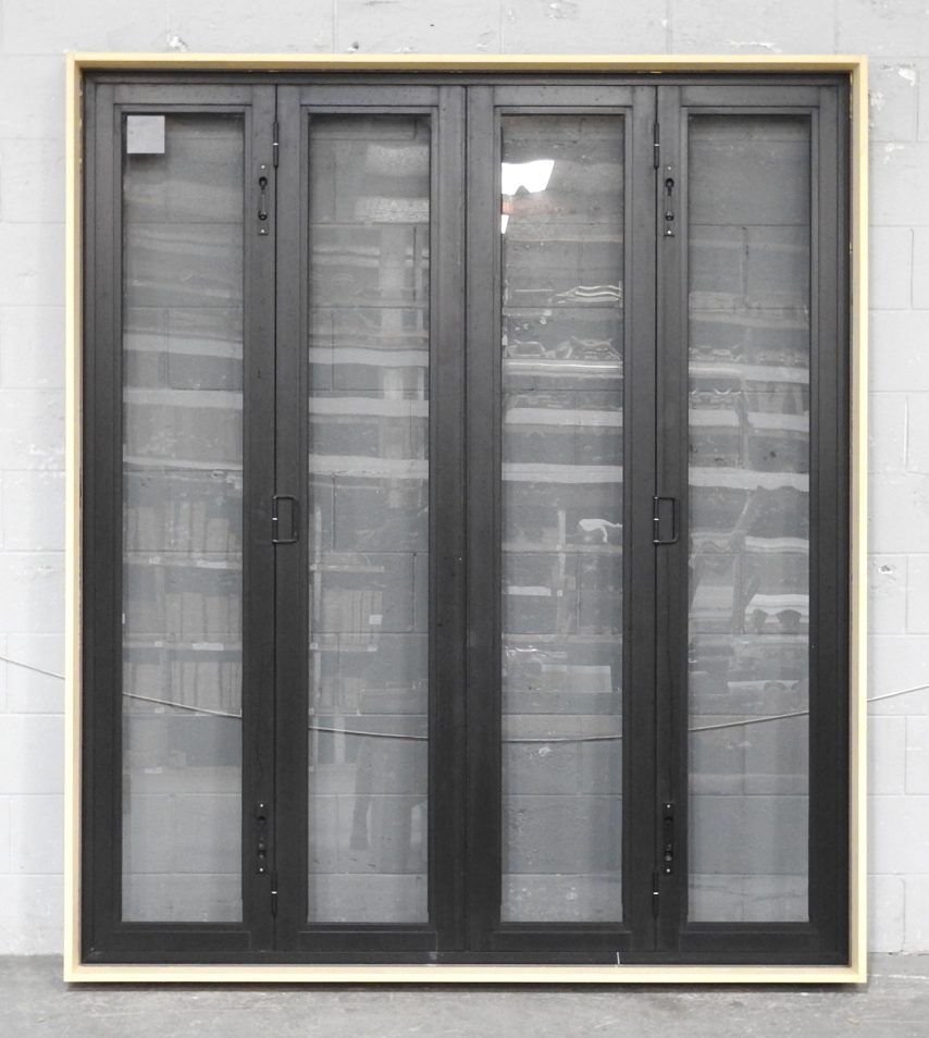 Black Aluminium Bi-Fold Doors With Tinted Glass