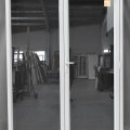 Silver Pearl Aluminium Entry Door With Sidelight