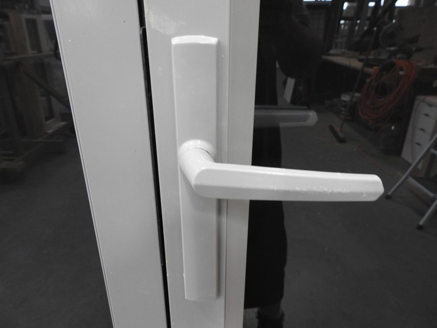 Silver Pearl Aluminium Entry Door With Sidelight