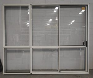 Canvas cloth Aluminium stacker sliding door - opens right to left