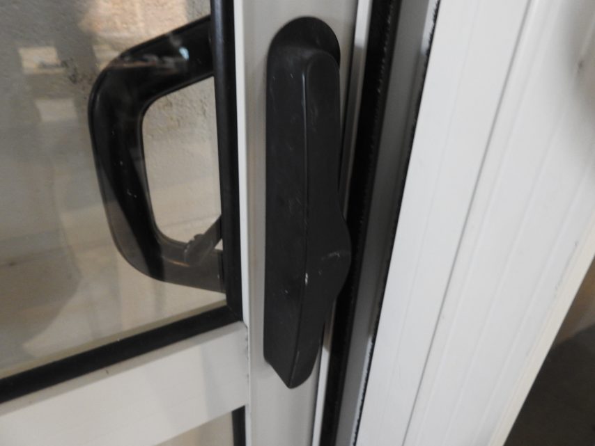 Canvas cloth Aluminium stacker sliding door - opens right to left