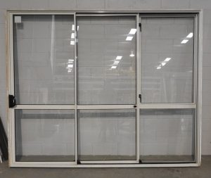 Canvas cloth Aluminium stacker sliding door - opens right to left