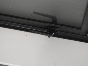 Grey Aluminium double glazed awning window - obscure glass