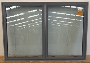 Denim blue double glazed twin awning window