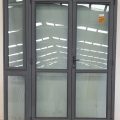 Denim blue double glazed aluminum French doors