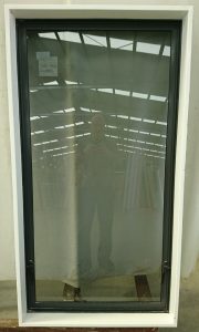 Slate blue aluminium single awning window