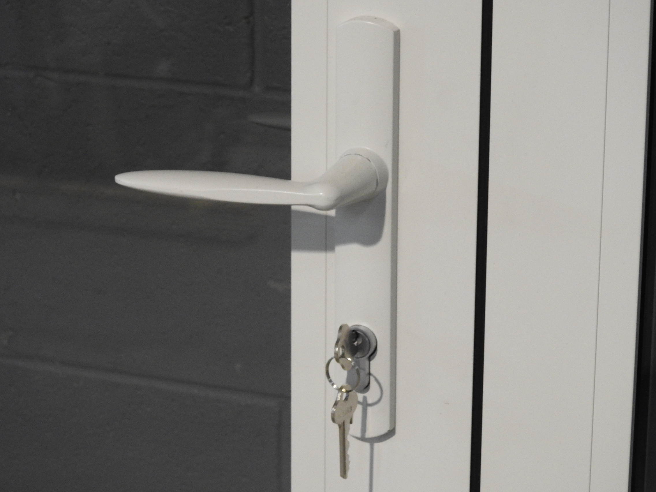 Off white Aluminium double glazed French doors - near new