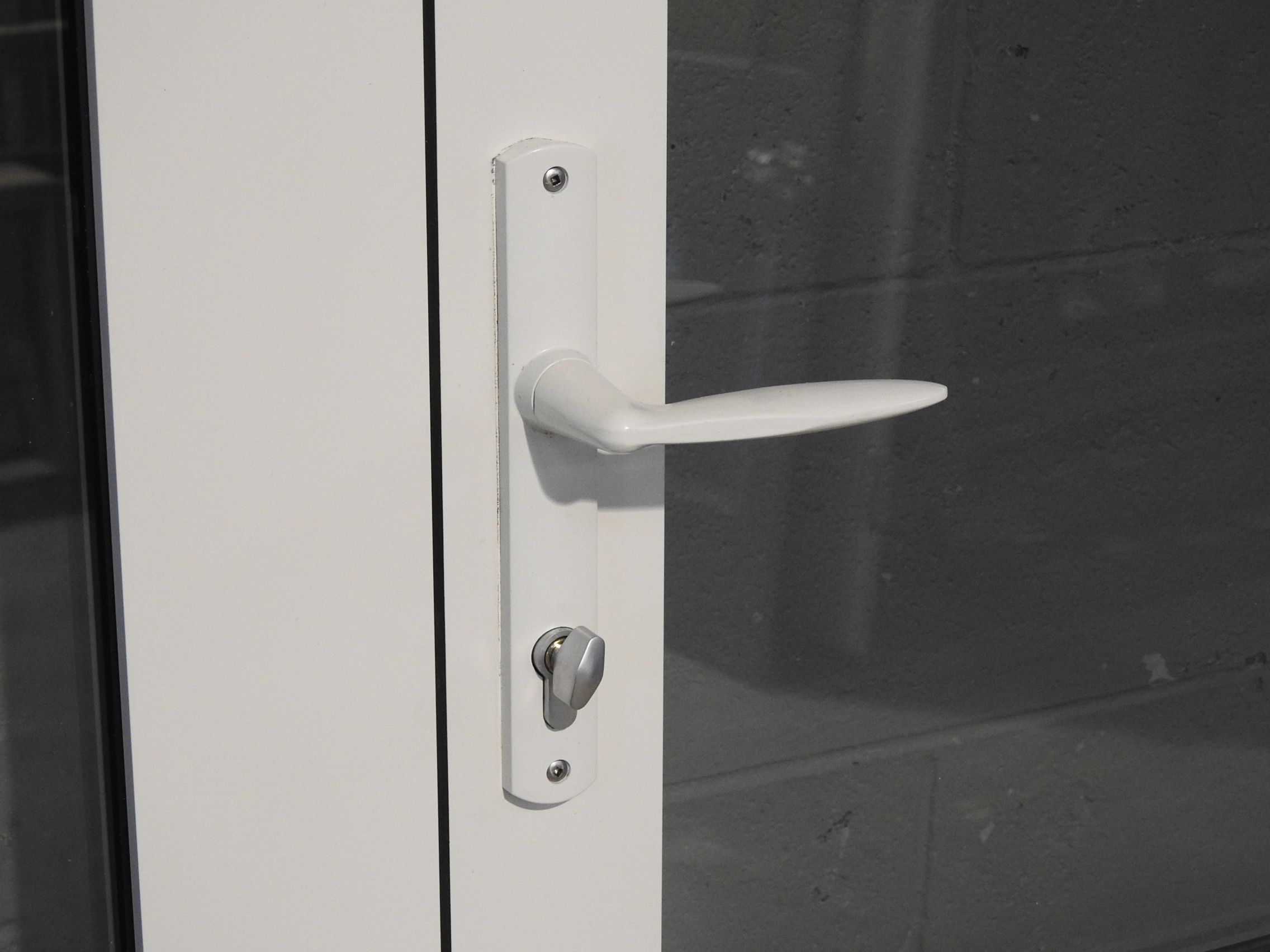 Off white Aluminium double glazed French doors - near new