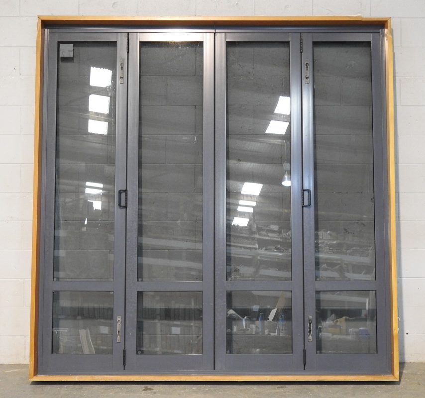 Tall Denim Blue Aluminium Bi-Fold Door - Double Glazed