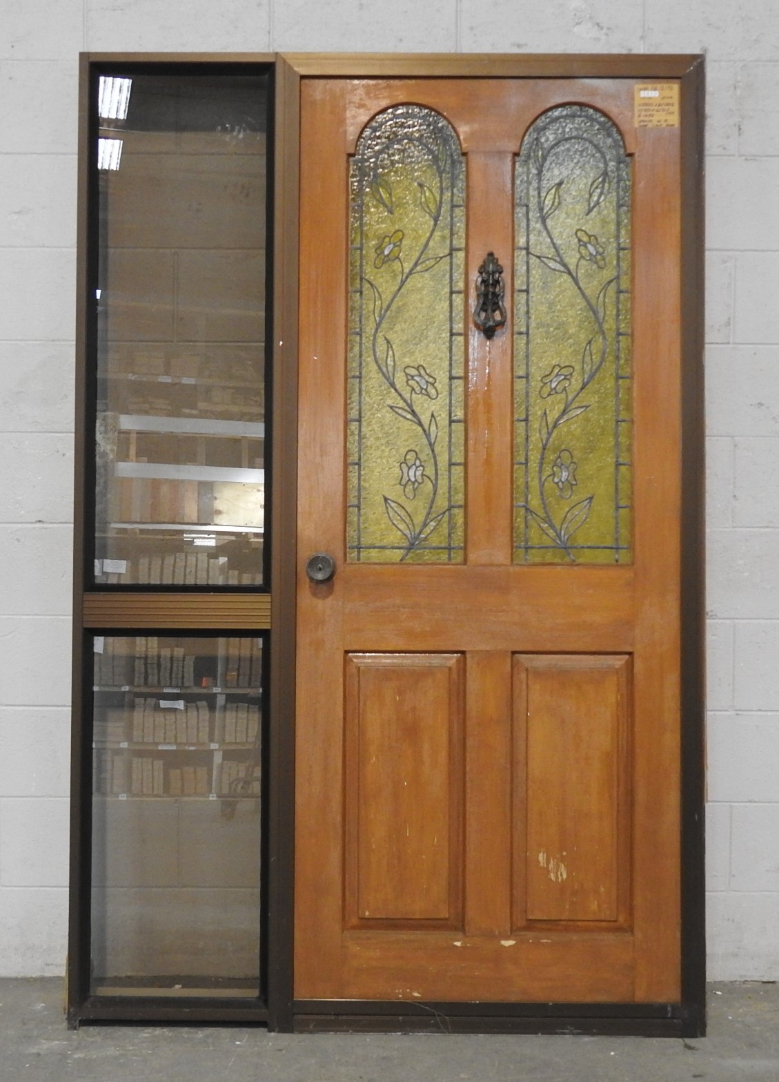 Bronze Ali' Frame with Wooden 4 Panel Entrance Door