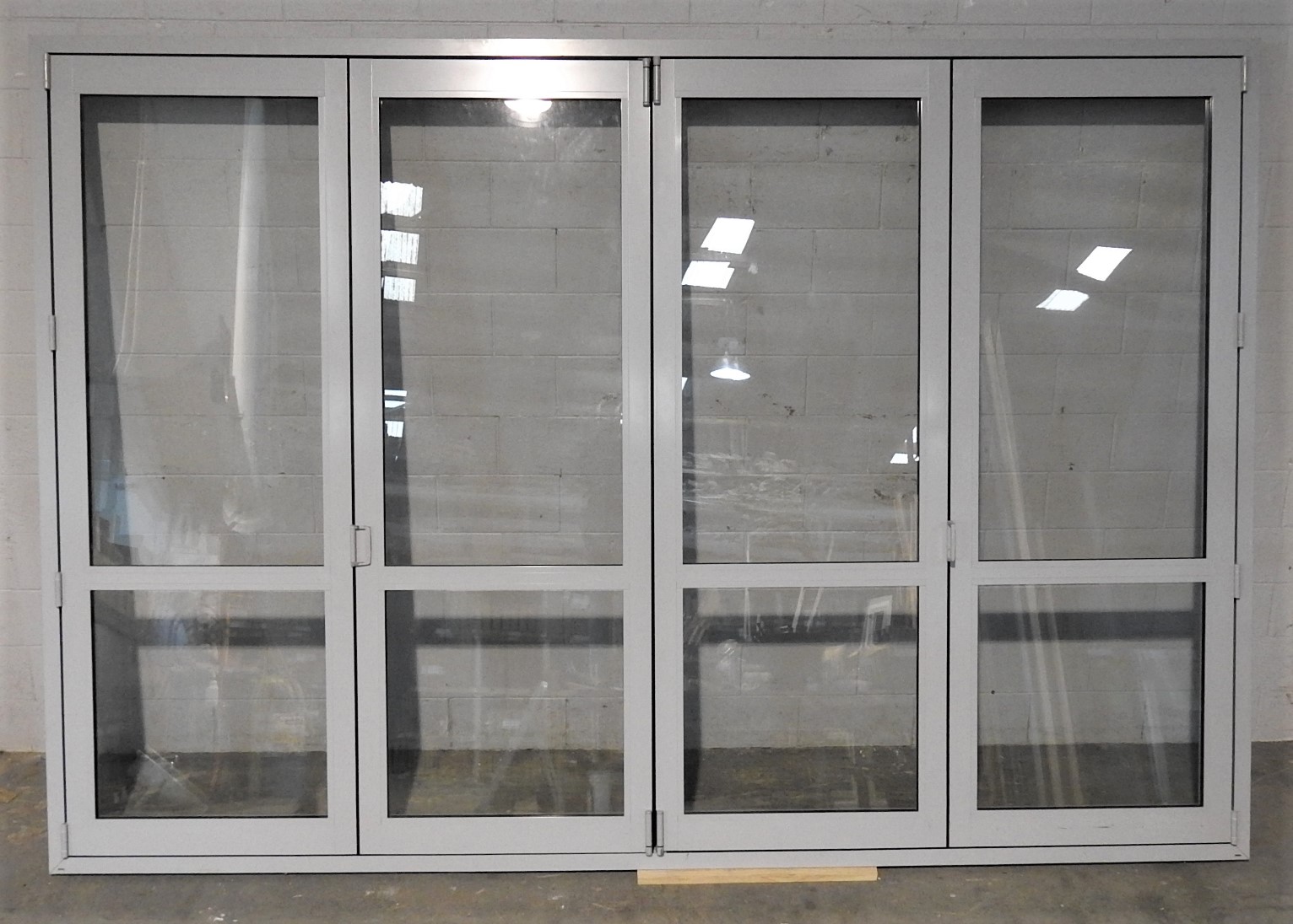 Silver Pearl Aluminium Bi-Fold Door - Double Glazed