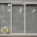 Off White Aluminium Stacker Sliding Door - Double Glazed