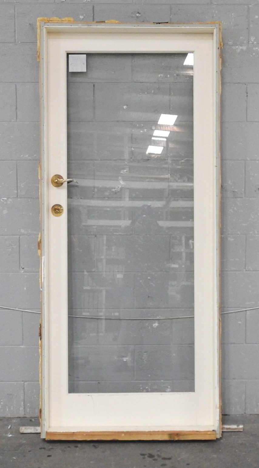 Wooden Exterior Door Hung in Frame - Opens Out From Right