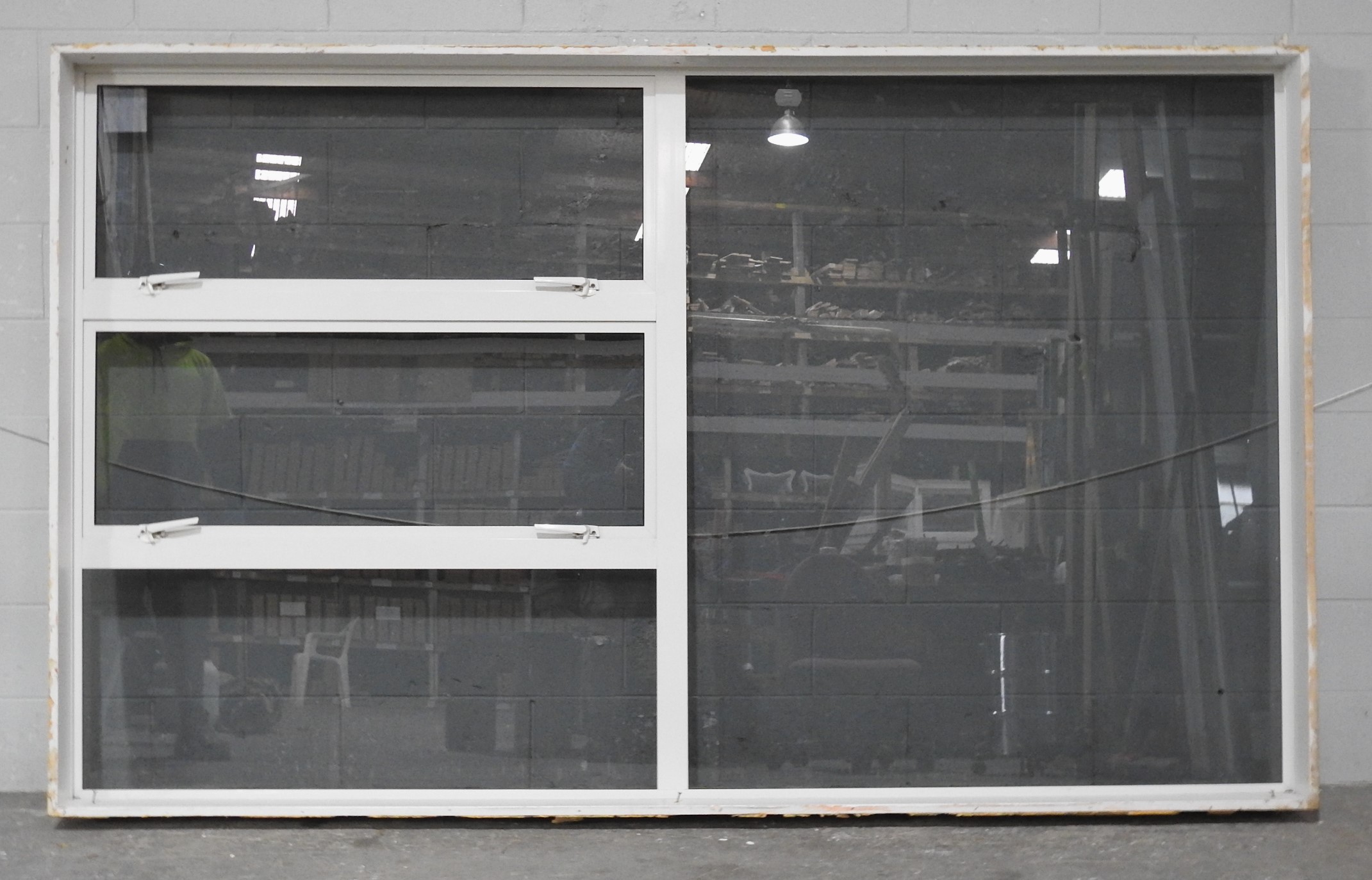 Large Off White Aluminium Double Awning Window