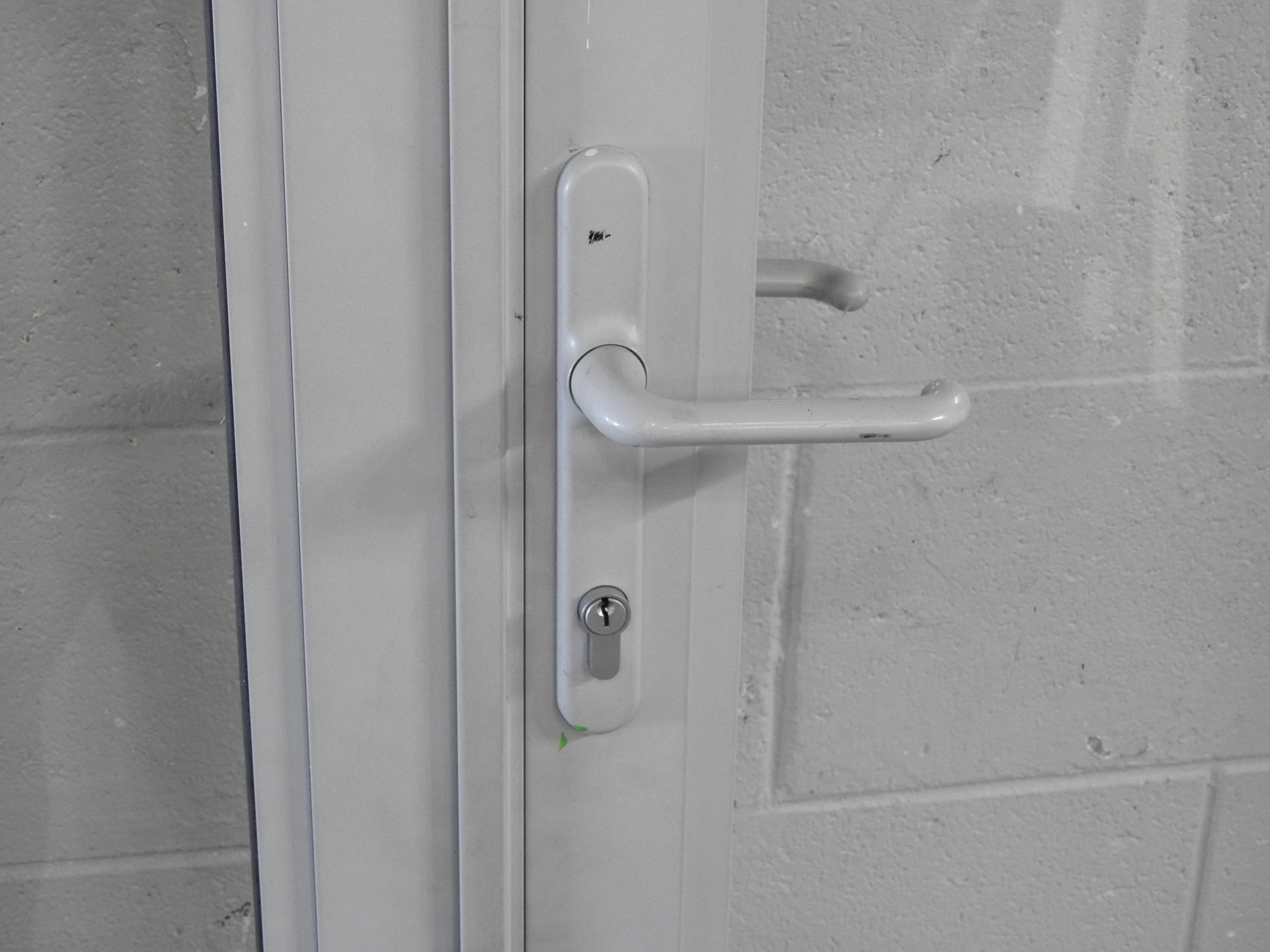 tall Silver pearl Aluminium French doors with awning window toplight