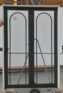 Karaka green aluminium French doors