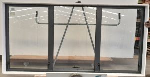 Denim blue double glazed Aluminum twin awning window