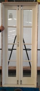 Wooden 4 panel Skinny French doors