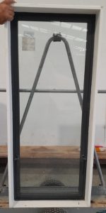 Denim blue double glazed awning window