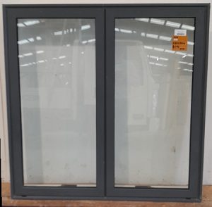 Denim blue double glazed twin awning window