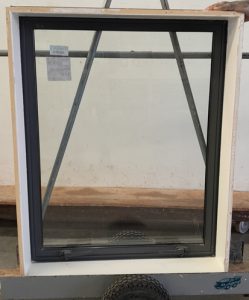 Denim blue double glazed awning window