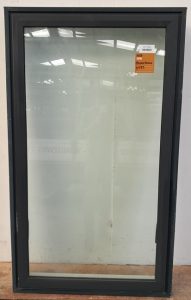 Denim blue double glazed aluminium awning window