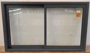 Denim blue double glazed sliding window