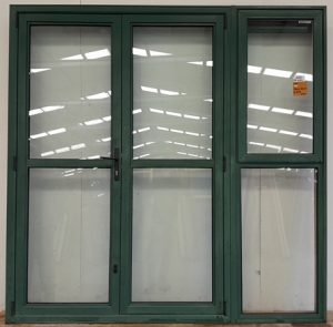 Forest green double glazed French doors