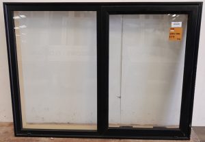 Black double glazed aluminium awning window