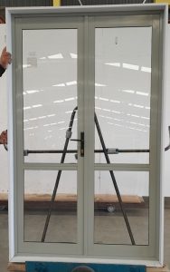 Mint green aluminium French doors
