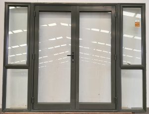 Karaka green aluminium French doors