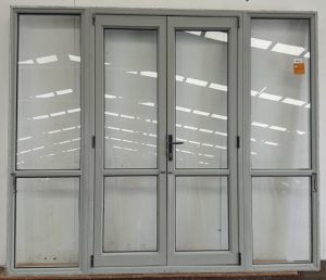 Mint green aluminium French doors