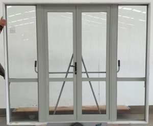 Mint green aluminium French doors