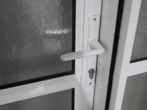 White Aluminium Entry Door With Sidelight