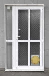 White Aluminium Entry Door With Sidelight