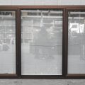 Bronze Aluminium Double Awning Window - Double Glazed