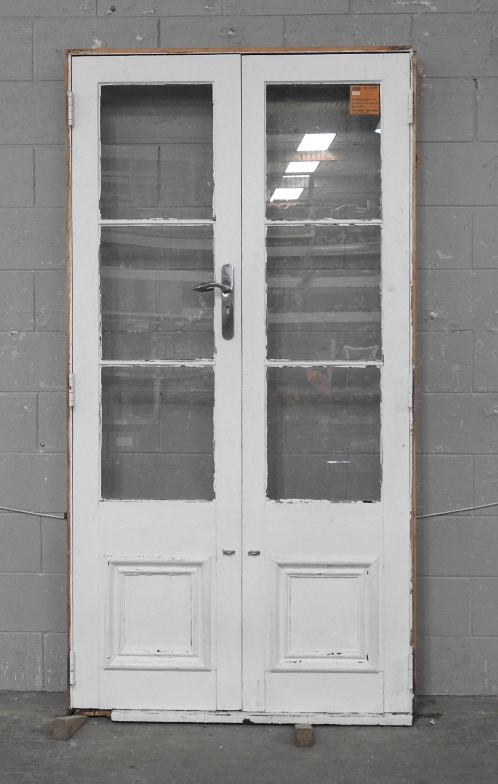 Villa Style Wooden French Doors Hung in Frame