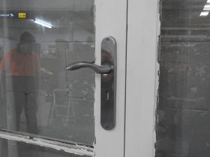 Villa Style Wooden French Doors Hung in Frame