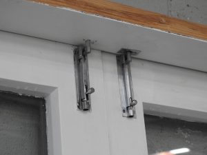 Villa Style Wooden French Doors Hung in Frame