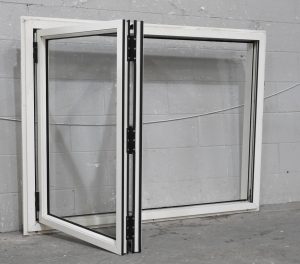 Off White Aluminium Bi-Fold Window - Opens Right To Left