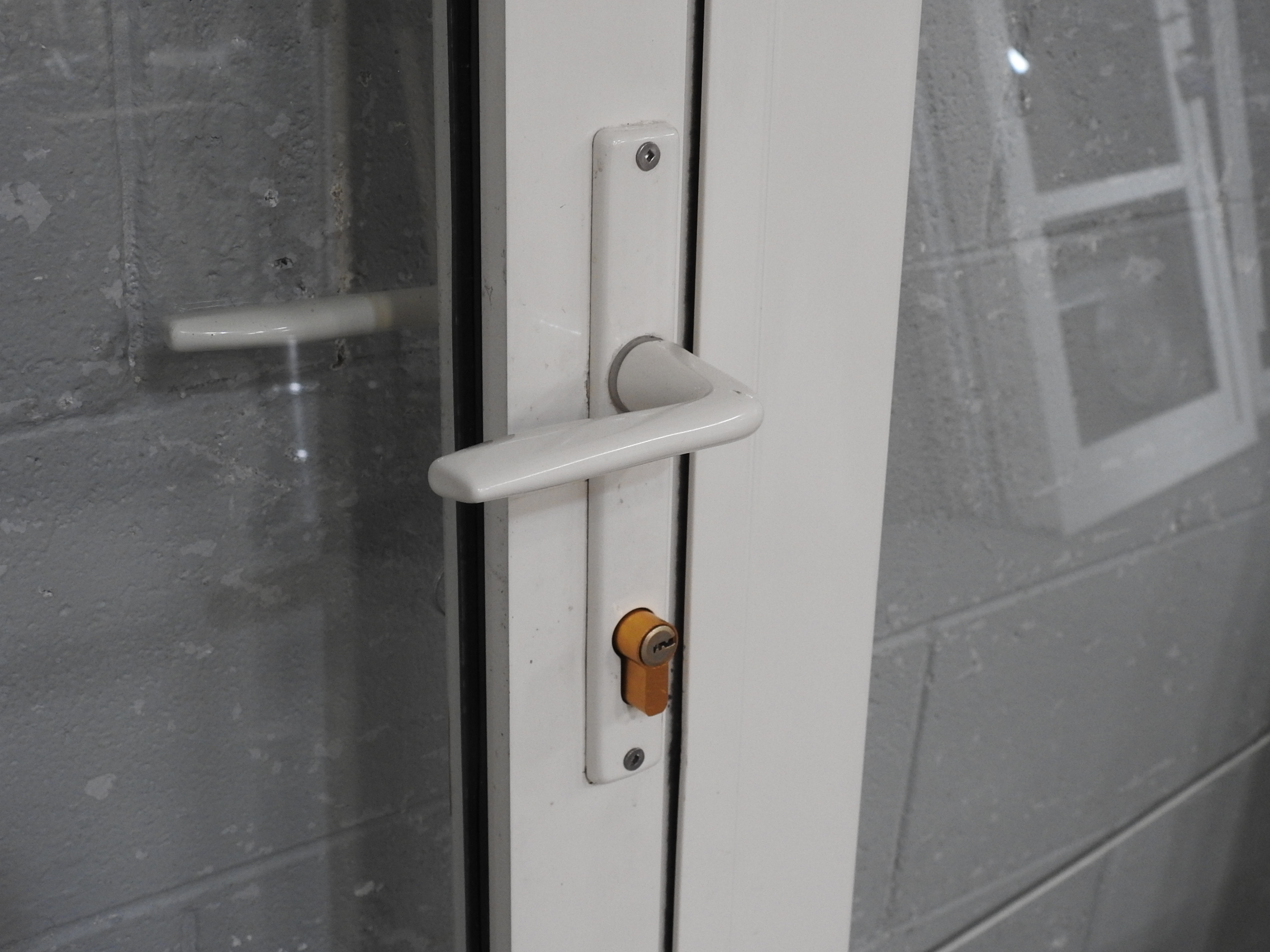 Off White Aluminium French Doors With Sidelights