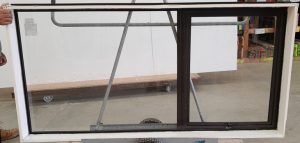 Dark bronze aluminium awning window