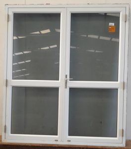 White aluminium French doors