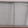Mint green aluminium sliding window