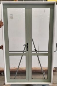 Mint green aluminium French doors